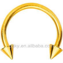 Oro Anodizado Titanium herradura Spike cautiva anillos de cuerpo joyas cbr perforación